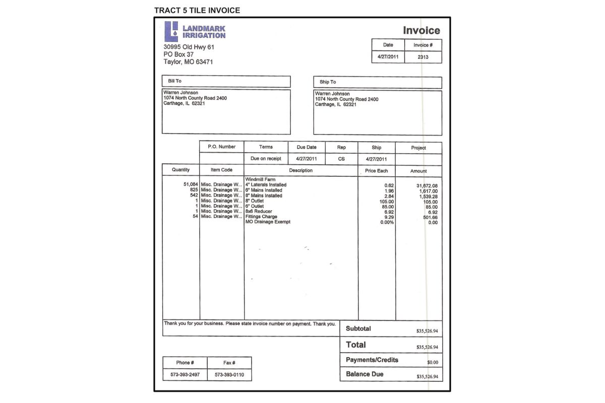 T5 Tile Invoice