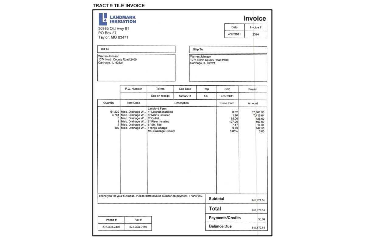 T9 Tile Invoice